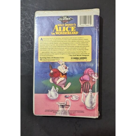 Walt Disney's Alice In Wonderland VHS Classic Animation sealed READ - Picture 2 of 8